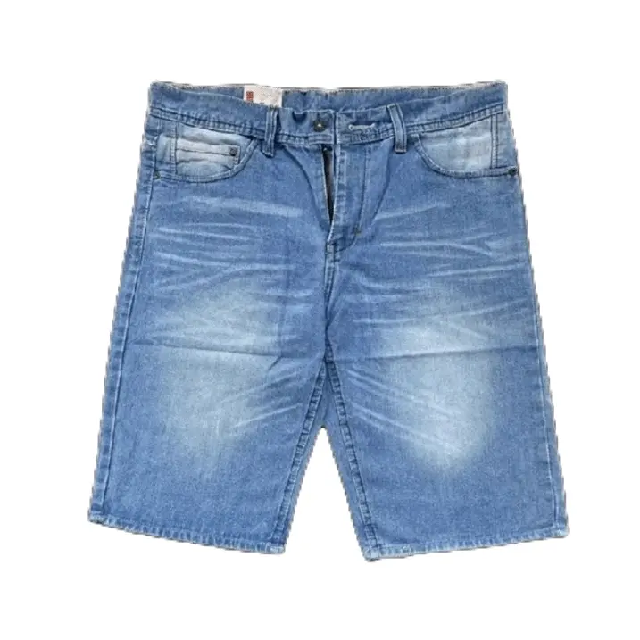 Celana Pendek Cowok Jeans Dewasa Elegan Denim  Slim Stretch Tebal Panjang Nyaman Pria Distro Melar Skinny Fit Hitam Biru Muda