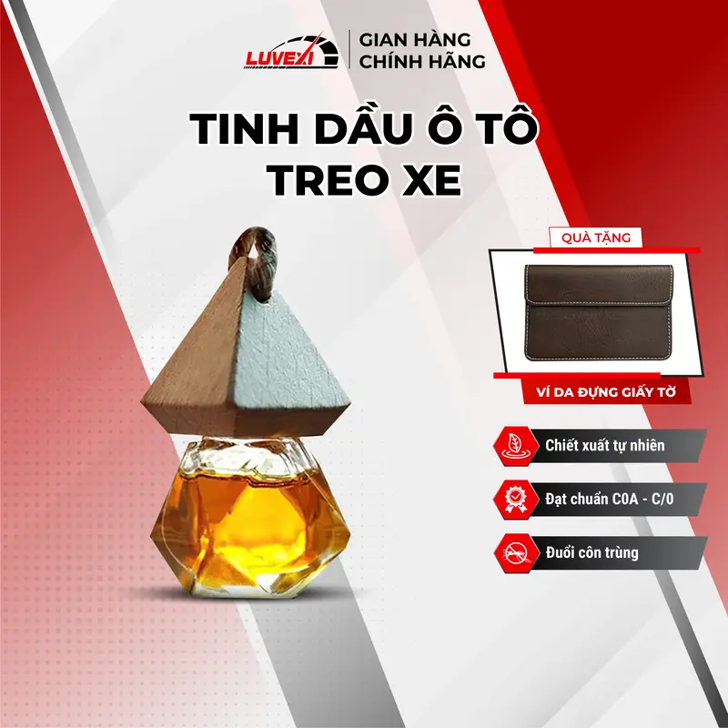 Tinh dầu treo xe ô tô Luvexi, Tinh dầu treo phòng cao cấp hương sả chanh cafe
