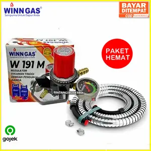 Winn Gas W191M Selang + Regulator Tekanan Tinggi Pengunci Ganda Win Regulator HIGH Presure PROMO