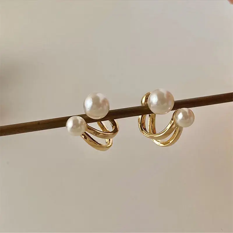 COD❤️Anting Mutiara Pearl Trendy Niche Design Temperament Light Luxury High-end Earrings-A.one 4