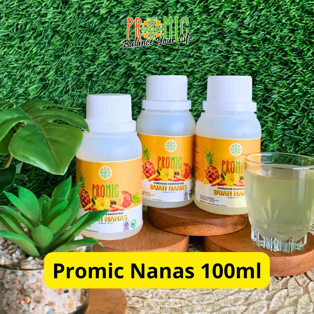 Promic Varian Buah Nanas 100ml probiotik minuman fermentasi Organik Bebas gula Rendah gula Rendah lemak Alami Pemantau Tekanan Darah