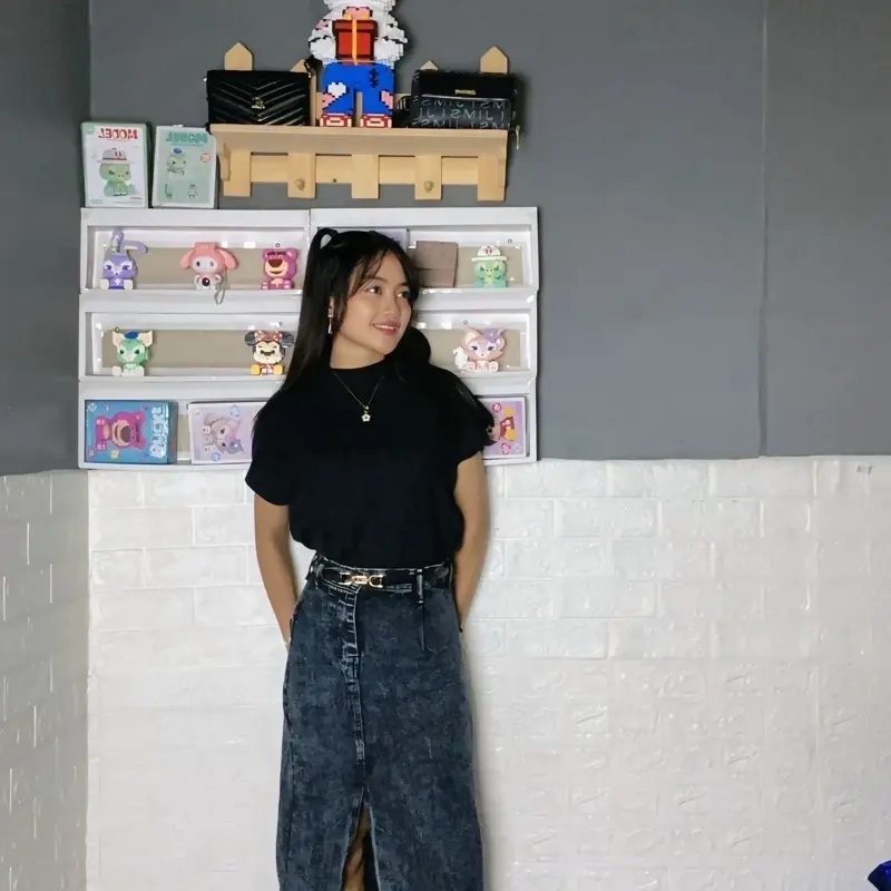 Rok Jeans hw 7/9 belah samping - rok jeans wanita - rok jeans black snow 4