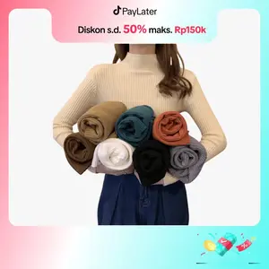 RRM Inner Rajut Maura Hijab Baju Daleman Turtleneck Knit Manset | Sweater Rajut | baju rajut   Knitwear Atasan Outer Tebal lengan panjang