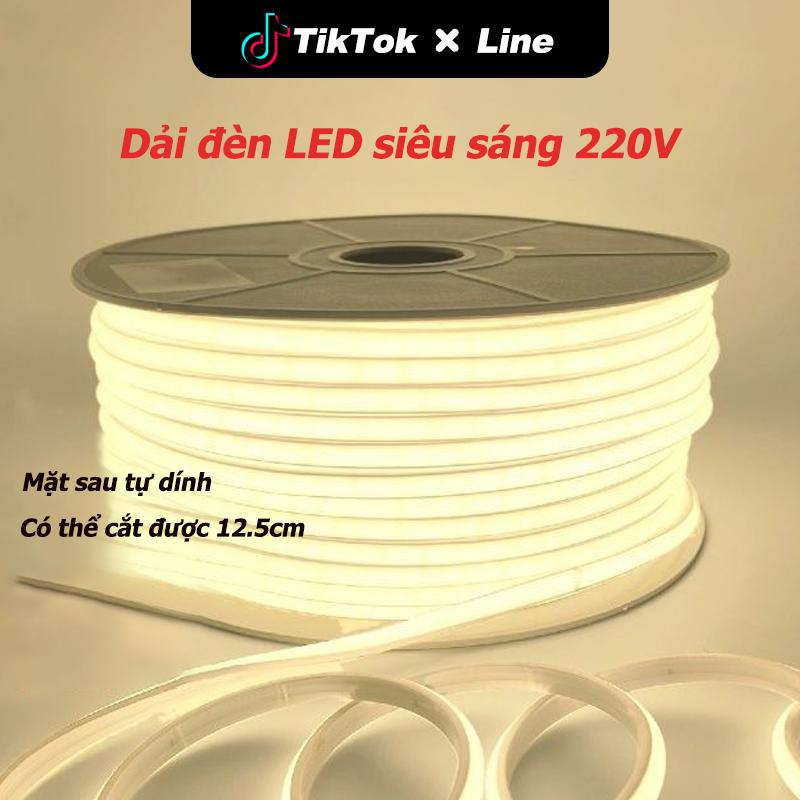 Đèn LED COB dây 220V chống nước ánh sáng trắng lạnh vàng ấm trang trí phòng ngủ…