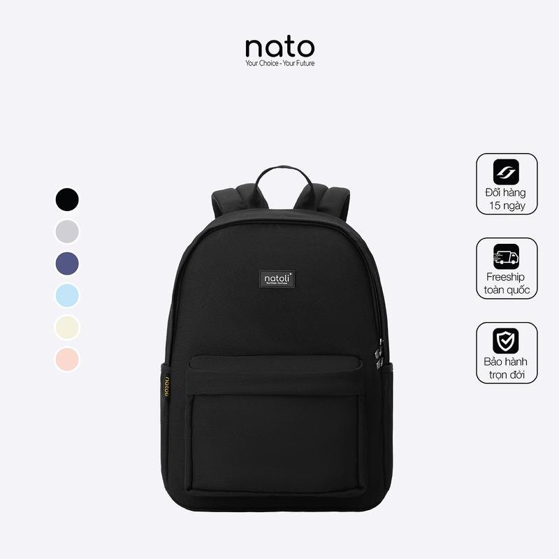 balo đi học nam nữ Natoli đơn giản nhiều ngăn chống nước Balo Basic Backpack B2