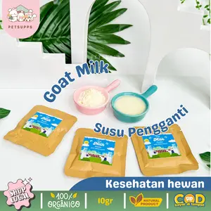 Susu hewan goat milk powder 10gr | pengganti susu formula hewan | lactose free dan tanpa gula | susu sehat vitamin hewan hamster sugar glider anjing kucing kelinci marmut chinchilla