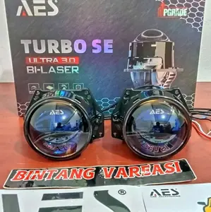 lampu led AES TURBO SE ULTRA COOLER BI-LASER TIR TECHNOLOGY PROJECTOR lampu led motor mobil 3 INCH BLUE LENS