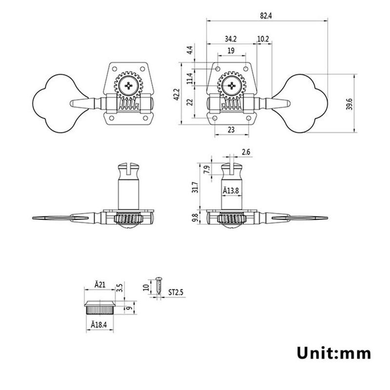 Product Introduction of Jazz Replacement Opened 4R/4L/2R2L Machine Heads Tuners Electric Guitar Accessories Bass Guitar Tuning Pegs 12
