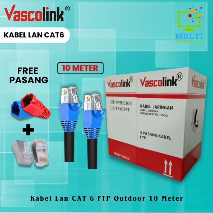 Gambar FTP 10 METER KABEL LAN OUTDOOR FTP CAT6E CAT 6E FTP 10 METER dari Multi Komputer Kota Administrasi Jakarta Barat Tokopedia