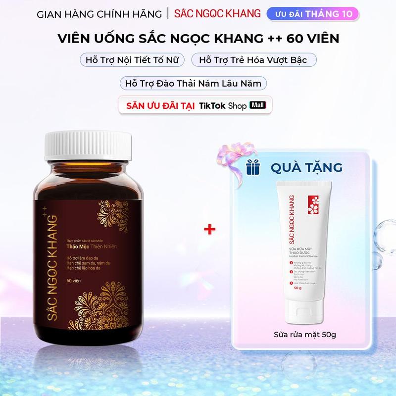 M1 Viên Uống Đẹp Da Sắc Ngọc Khang ++ 60 Viên Cao Cấp - Hỗ Trợ Hạn Chế Các Vấn Đề Lão Hóa Da Sạm, Nám, Tàn Nhang
