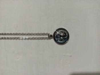 Product Review of Kalung Liontin Yin Yang Art Kaca Cembung Tali Kulit Rantai Stainless Steel from A**o 0
