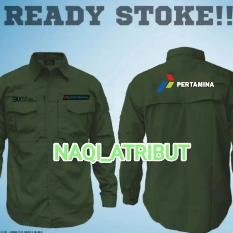 KEMEJA BUMN MY PERTAMINA KEMEJA PERTAMINA LENGAN PANJANG FULL BORDIR DEPAN BELAKANG BISA COSTUM Casual 6
