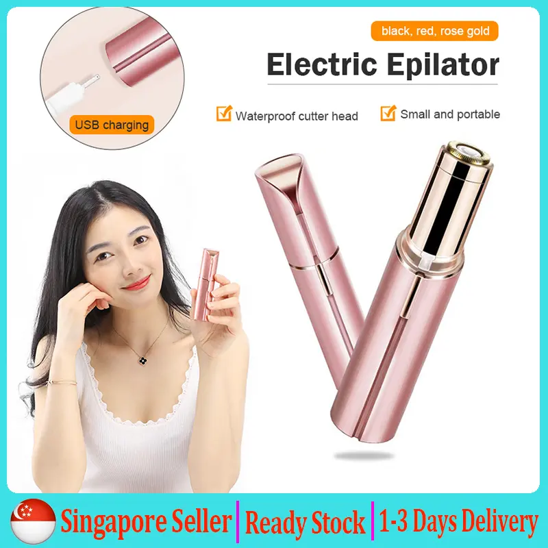 【SG Ready Stock】Portable Electric Hair Epilator Painless Women Face Hair Remover Eyebrow Nose Hair Trimmer Electric Body Painless Hair Removal Shaving Tool Hair Shaver CNY Gift Present