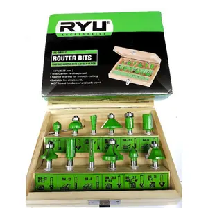 Ryu Mata Profil Kayu Set 12Pcs Router Bits 1/4" / Mata Trimmer Bit Set
