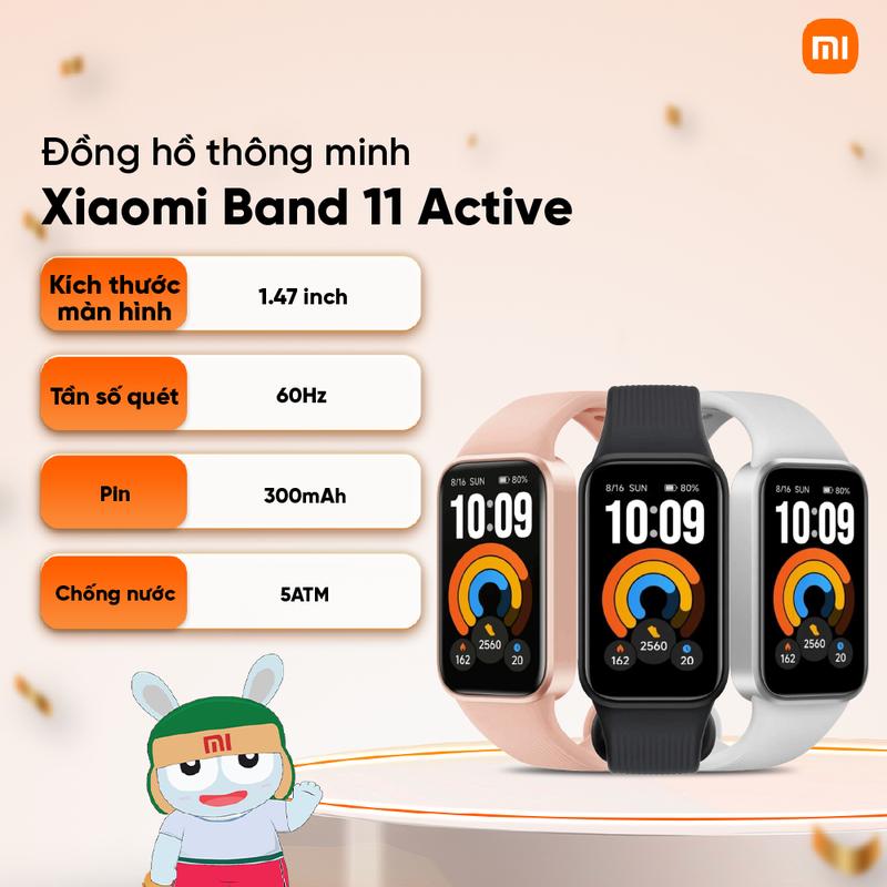 Đồng hồ thông minh Xiaomi Band 11 Active | Màn hình 1.47 inch| Hỗ trợ 50 chế độ…