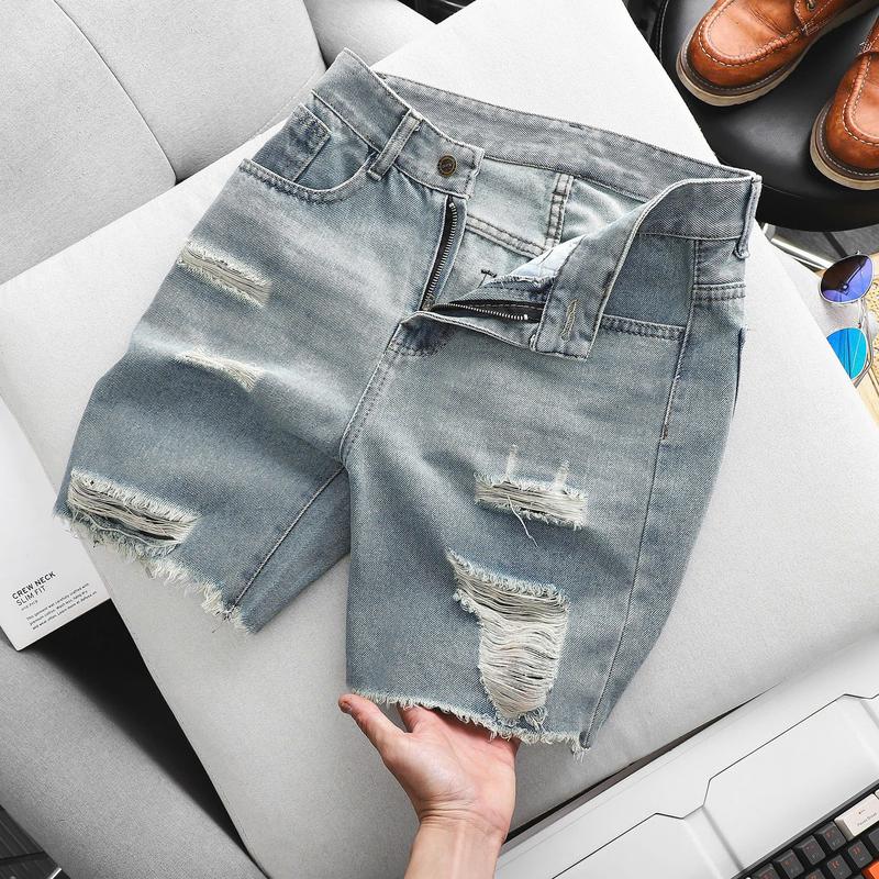 Quần Short Jean Nam Trên Gối - Was Rách Cotton Không Dãn QSJN238