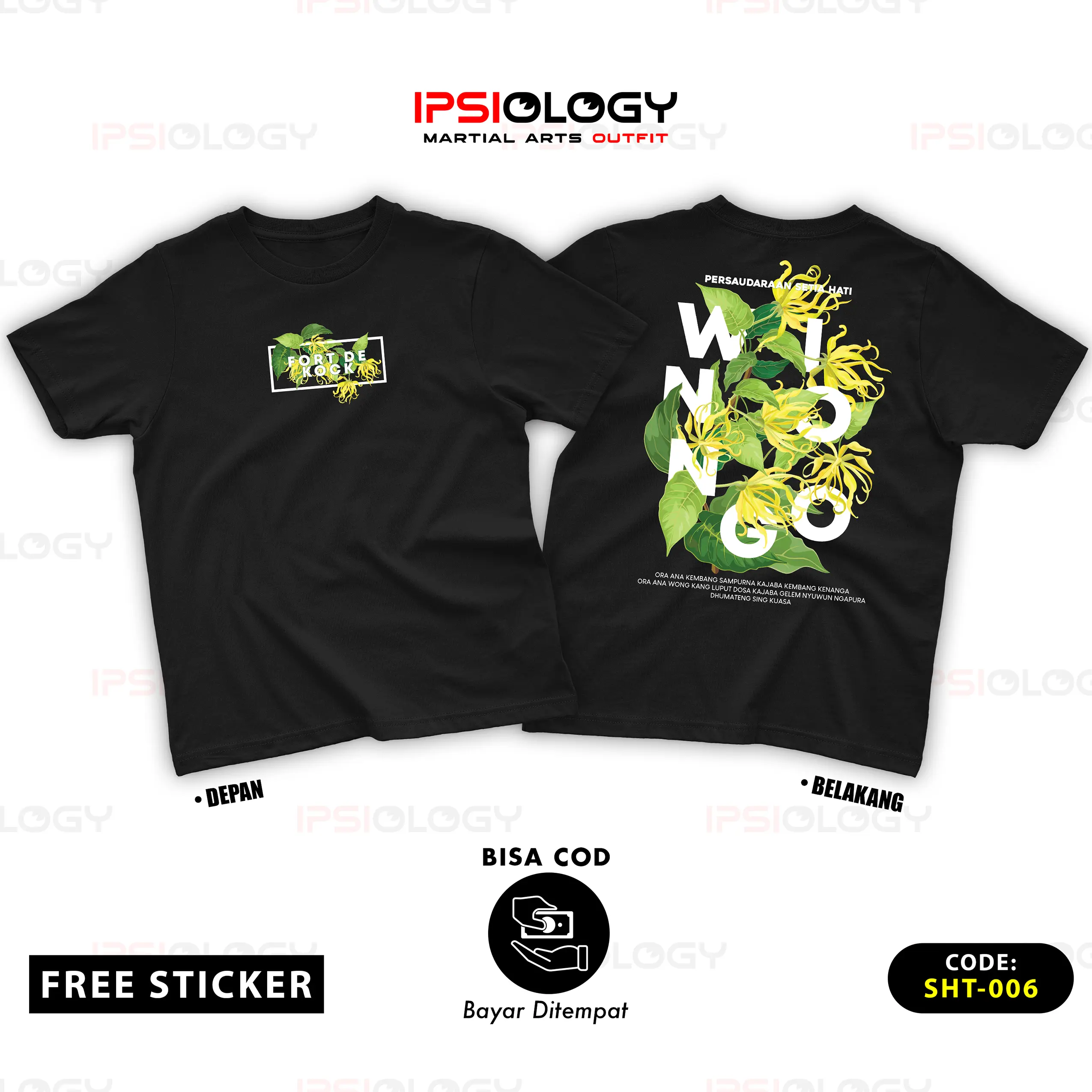 Kaos REGULER BUNGA KENONGO [bukan pakem] Winongo PSHW Cotton Combed 24s