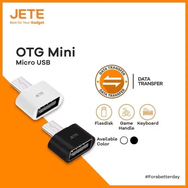 ￼OTG USB to Micro/Tipe C JETE - Kabel Adaptor OTG - Garansi 2 Tahun 0