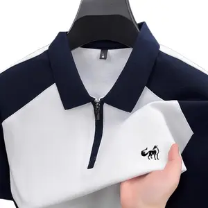 Baju Polo kaos kerah pria lengan pendek Polo Zipper Pria kaos pria keren kaos polo bordir