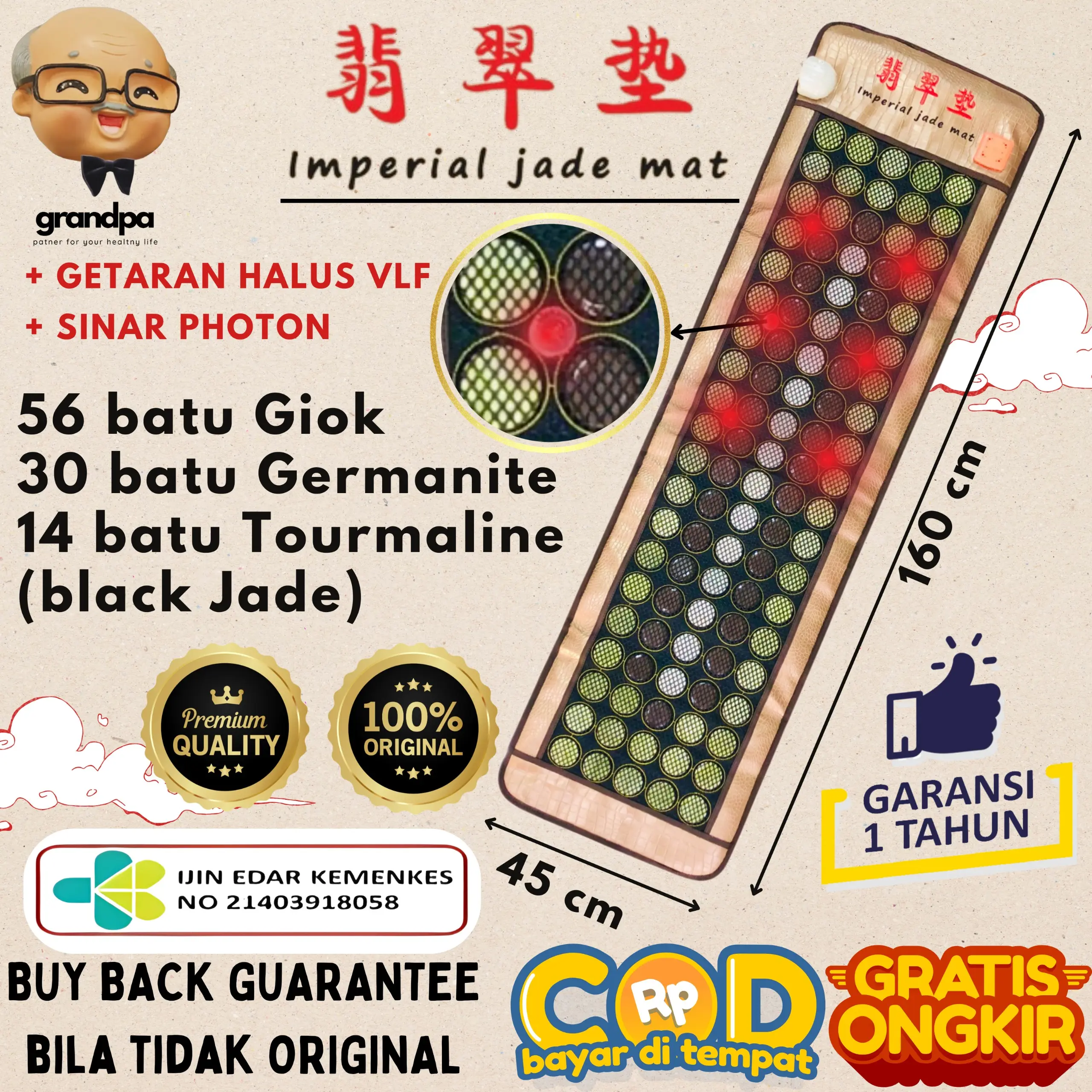 Matras kesehatan Imperial Jade Mat / Jade Mat Voye Besi Tahan Karat