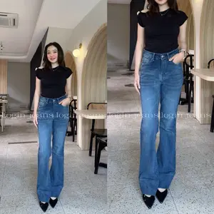 Login Jeans - Celana Cutbray High Wash Jeans Lipat Kaki Lebar Gaya Kasual Bahan Jeans High Wash Tampilan Modern dan Stylish