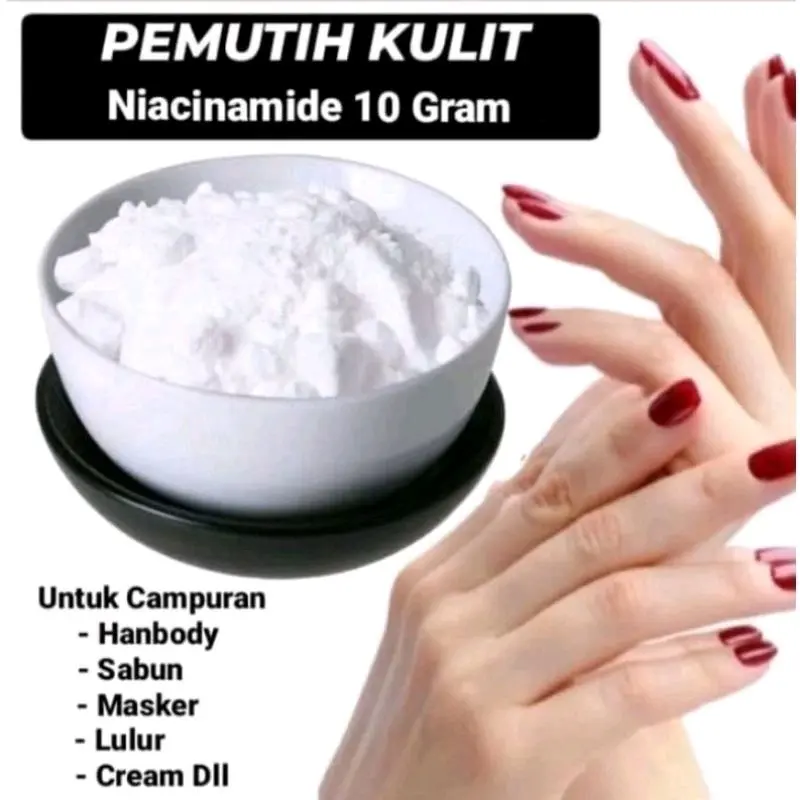 Niacinamide/Nicotinamide/Vit B3 10 gr Bubuk Pemutih Kosmetik Wajah - Perawatan, Mengencangkan Mencerahkan Memutihkan