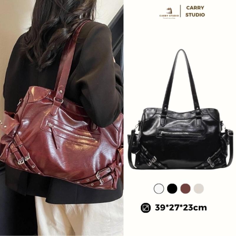 Túi Xách Nữ Đeo Vai, Túi Tote Đeo Chéo Carry Studio Size 39cm Da PU Mềm Mịn Phù Hợp Đi Học Đi Làm
