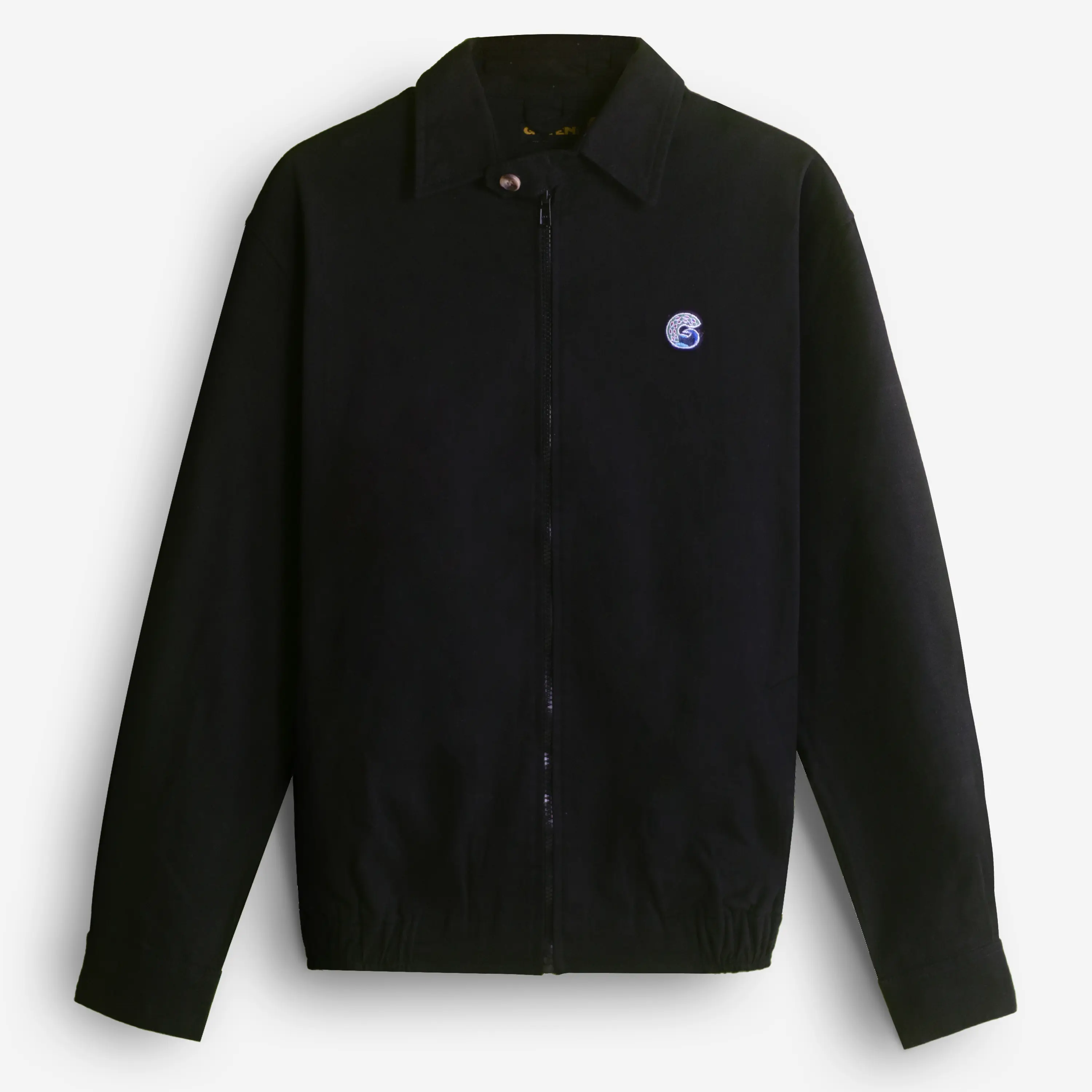 Guten Inc - Jaket Trucker Pria Fraser Black Harrington Jacket Twill