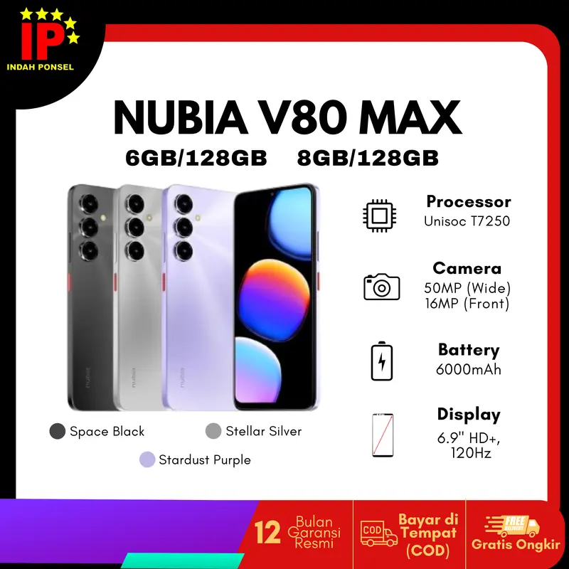ZTE NUBIA V80 Max 6GB/128GB 8GB/128GB - Garansi Resmi Nasional