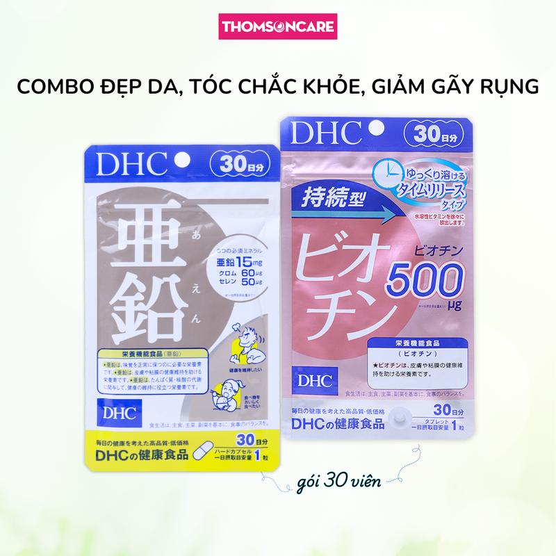  Viên uống DHC Kẽm và Biotin DHC combo cho người bị mụn rụng tóc nhiều bổ sung dưỡng chất cho tóc và da 