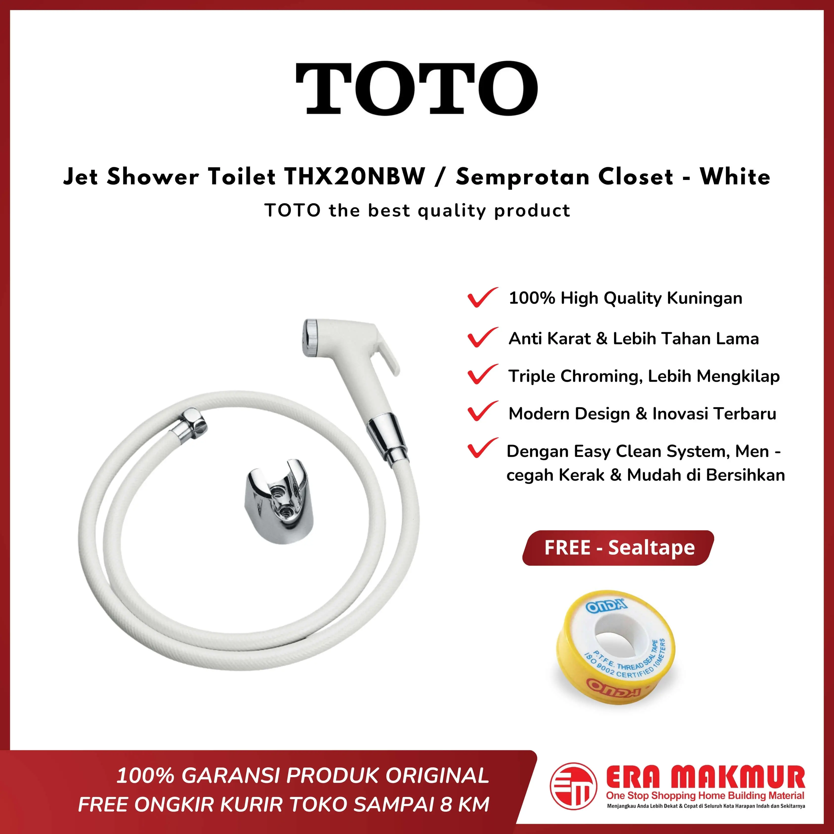 TOTO - Jet Shower Toilet THX20NBW / Semprotan Closet / Toilet Spray White – Putih THX 20 NBW