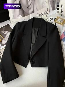 Blazer de color sólido para mujer con cuello con solapa, ropa de abrigo casual y de moda de manga larga para trabajo y oficina, ropa de damas para otoño e invierno, blazers