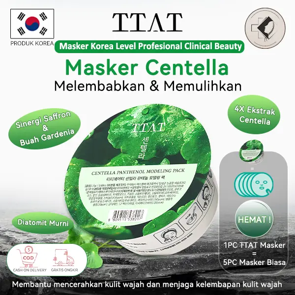 【BPOM】TTAT Masker Wajah Centella Panthenol Modeling Pack 25g untuk Perawatan Wajah - Facial Extract Aging 0