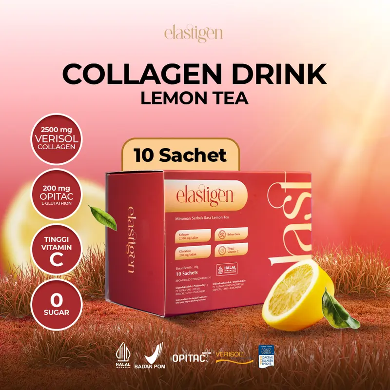 elastigen - Minuman Kolagen dengan Verisol & Glutathione OPITAC isi 10 Sachet 0