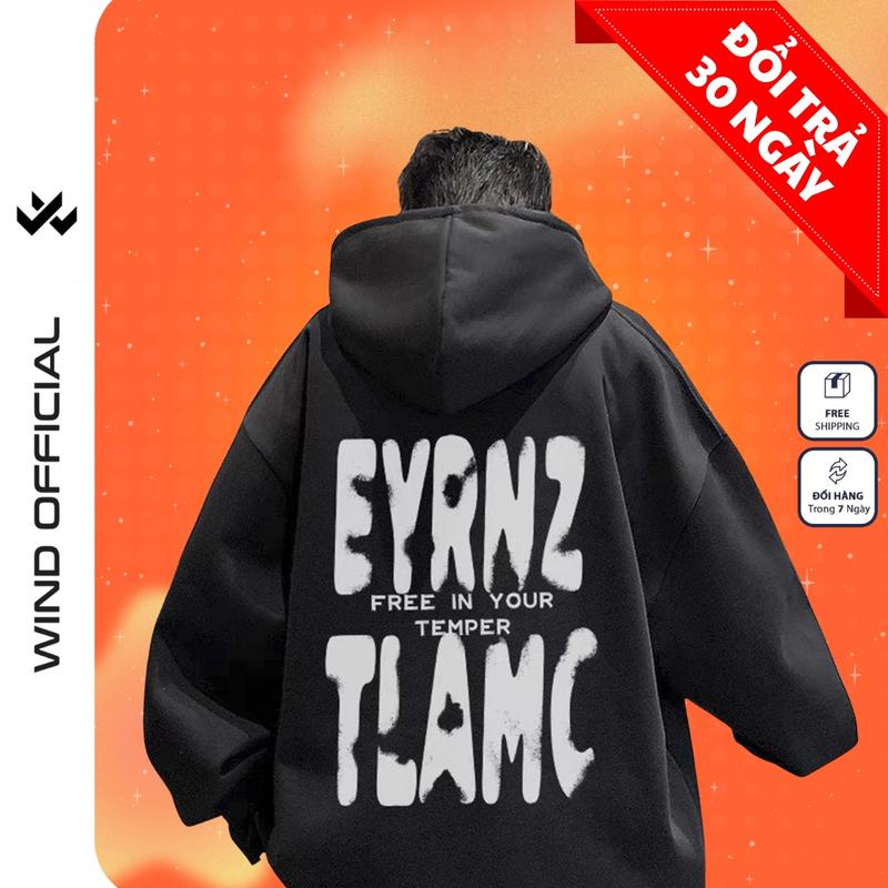  Áo hoodie form rộng WIND Temper Clothing Unisex áo khoác dây kéo thời trang nam nữ oversize Menswear Dài Tay Tay Dài 