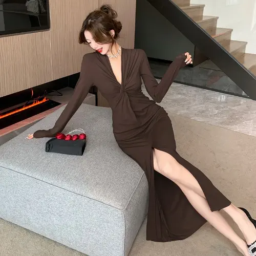 chaewon dress brown - TikTok Shop Malaysia