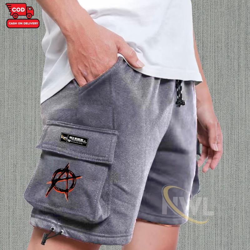 Celana Cargo pendek Pria Wanita Terbaru Warna Mint Motif A Kekinian Bahan Katun Fleece Adem Dan Lembut- Shorts Pants Cowok Cewek Cocok Untuk Santai Model Kantong Samping Tali Serut Di Paha Size M-L-XL-XXL 2