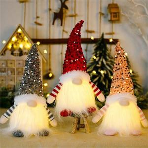 Muñeco de Peluche Gnomo de Navidad Iluminado, Diseño de Sombrero Nórdico Bendable, Regalo de Decoración para el Hogar, Perfecto para la Temporada Festiva
