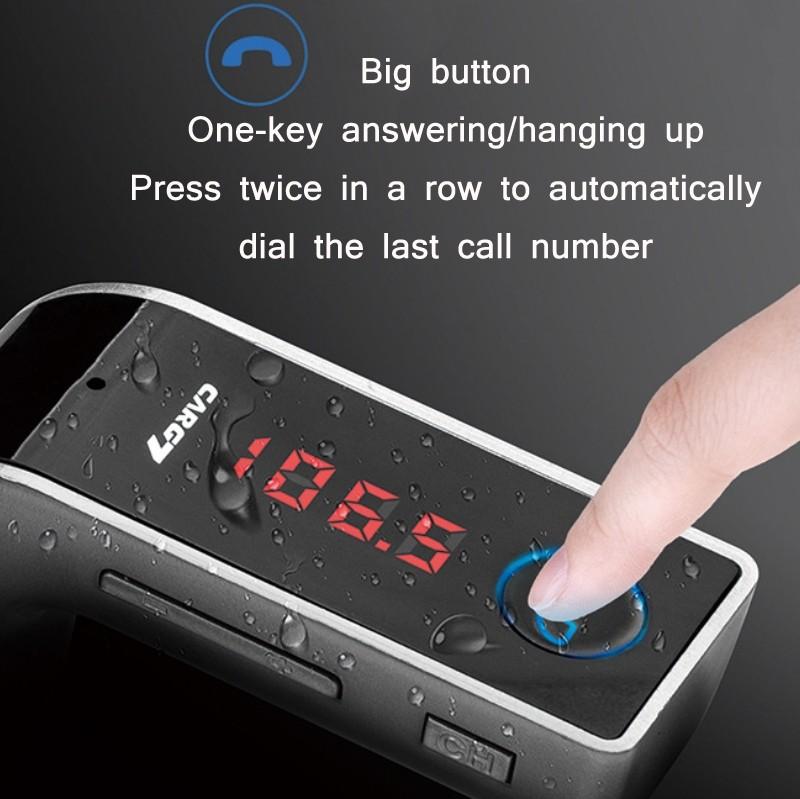 Product Introduction of 【SG Seller】Truslink CAR G7 Wireless Bluetooth AUX Car Kit Handsfree FM Transmitter Radio MP3 Player USB Charger 9