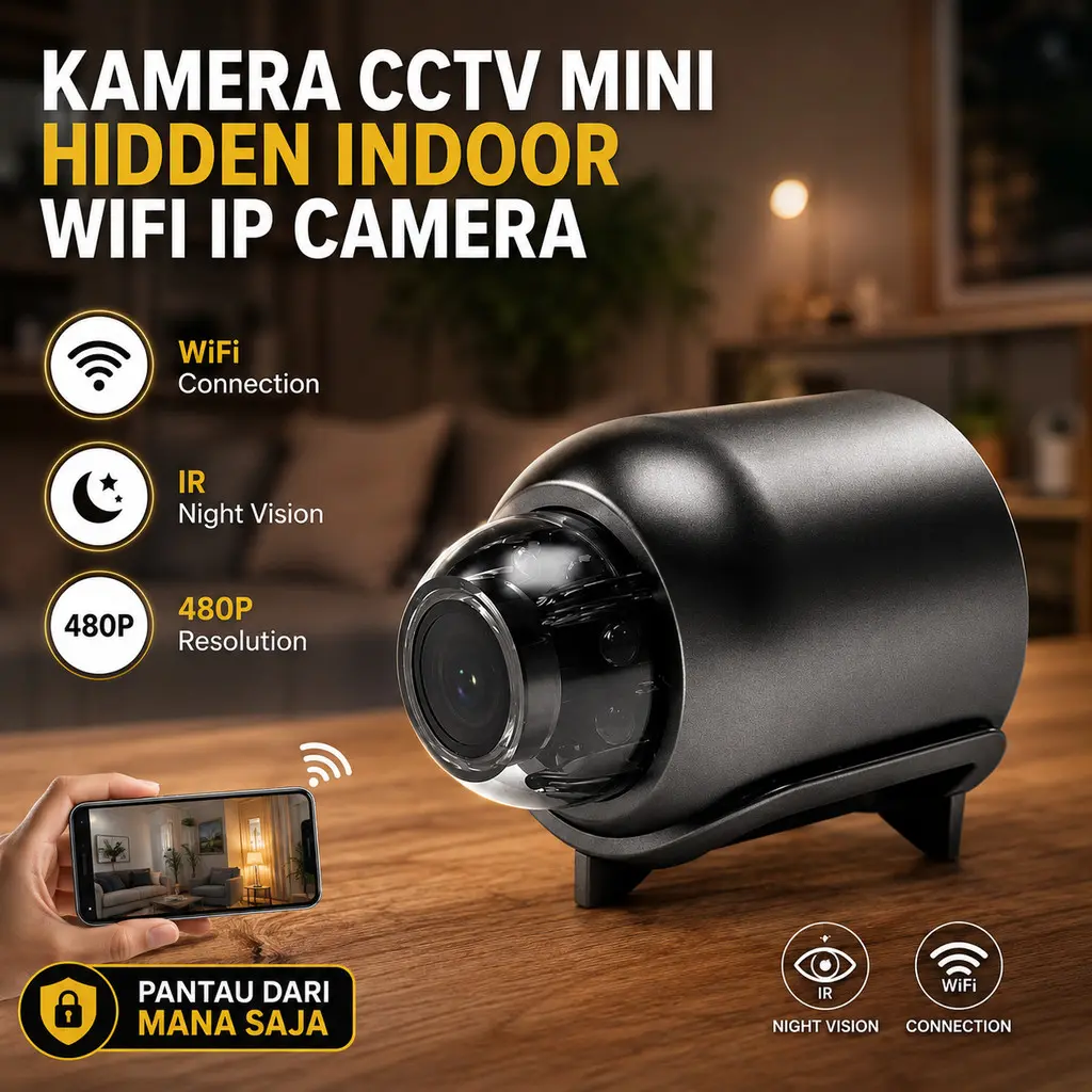 AShop Kamera CCTV Mini Hidden Indoor WiFi IP Camera IR Sensor 480P