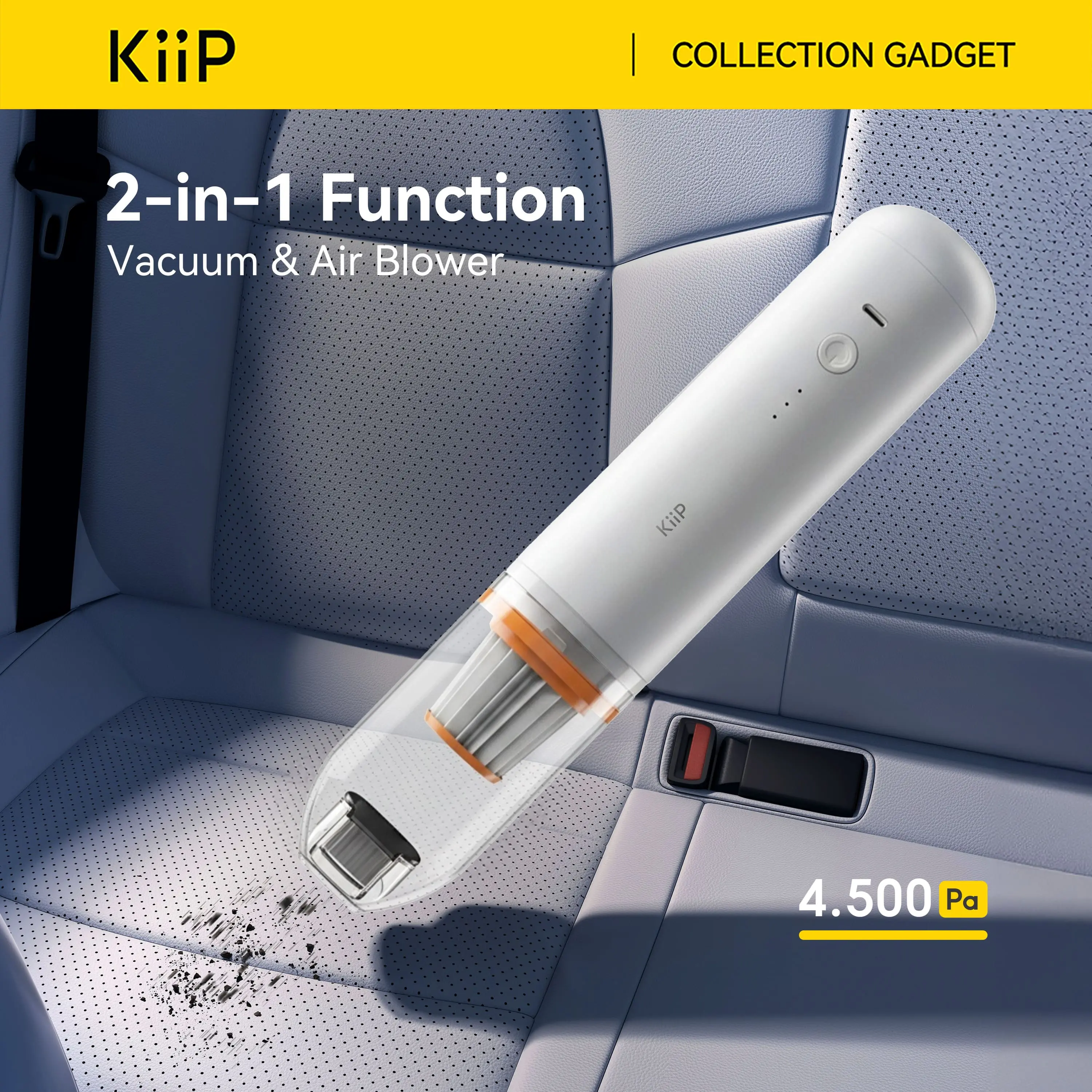 KiiP Cordless Car Vacuum Cleaner Portable Mini 4500Pa Alat Penyedot Debu Mobil dan Kasur Rumah