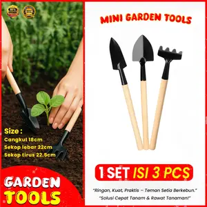sekop garpu cangkul mini isi 3 pcs untuk menanam benih bibit tanaman