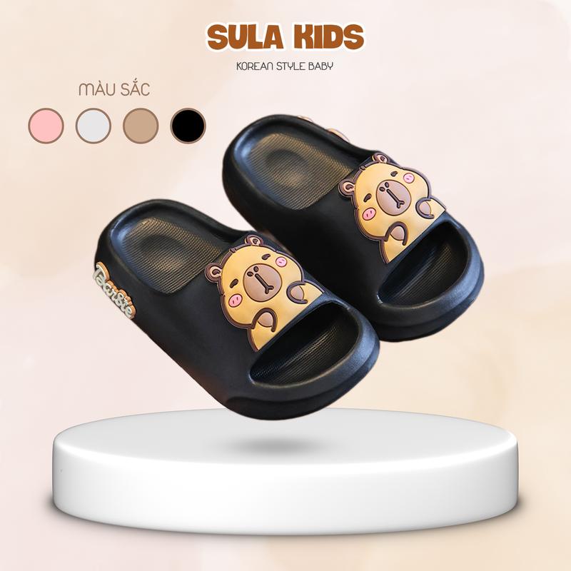 Dép Barbie cho bé trai, bé gái họa tiết capybara đáng yêu đế mềm chống trượt - PK28