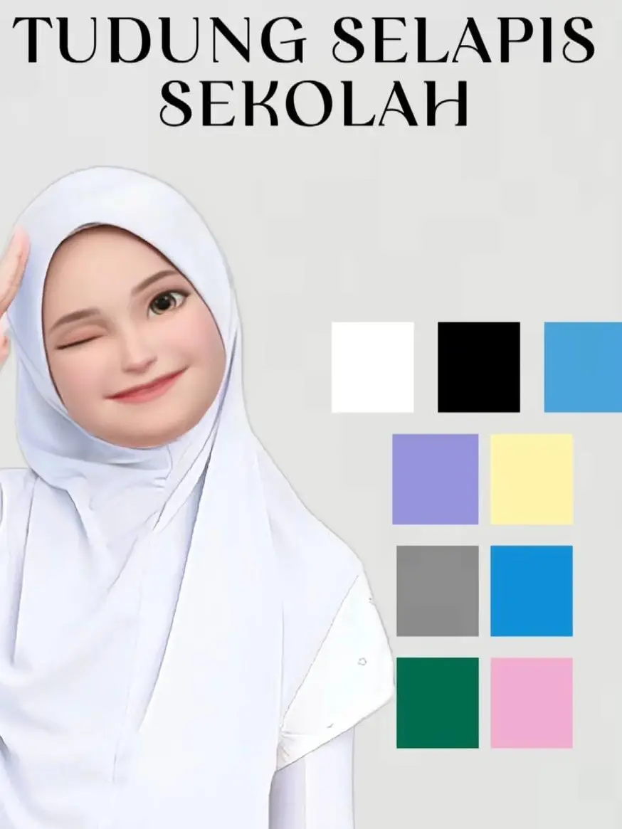Tudung Sarung Sekolah Lycra Selapis | Awning  | High Quality Hijab