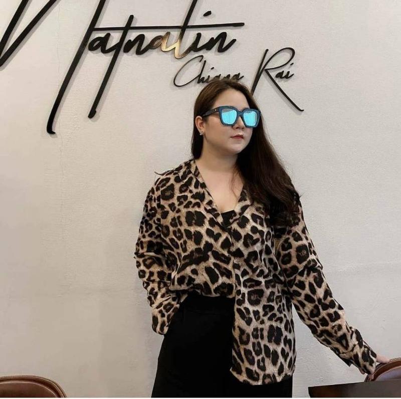 kemeja leopard jumbo / kemeja leopard LD 120 / kemeja leopard oversize Baju  Rayon Panjang 1