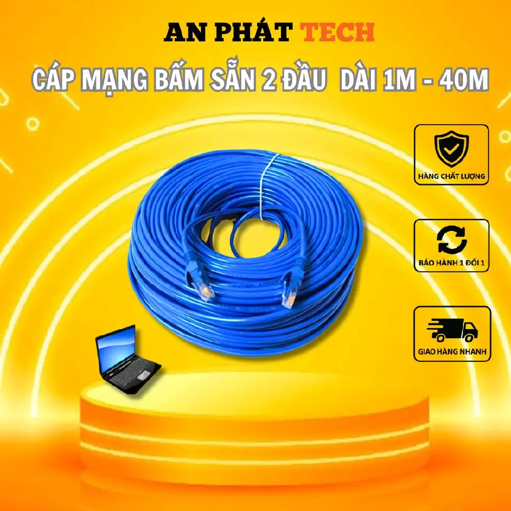 [Voucher Độc Quyền]Dây Cáp Mạng Bấm Sẵn 2 Đầu Chuẩn Cat6 Dài 1m - 40m