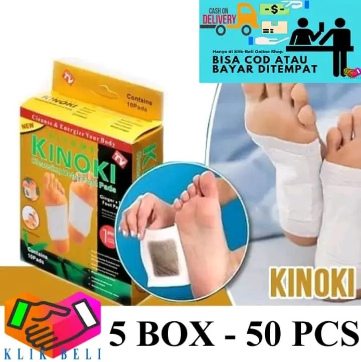 Grosiran Kosmetik PROMO Paket 5 Box Kinoki Gold Detok Foot Pads Koyo Kaki Ginger Patch Hand Promo Guncang 11.11 4