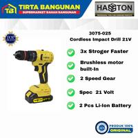 Gambar HASSTON 3075-025 CORDLESS IMPACT DRILL SET 21V / MESIN BOR TANPA KABEL SET dari Tirta Bangunan Kota Depok 1 Tokopedia