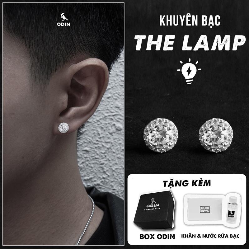  Khuyên tai bạc ODIN THE LAMP – Đính đá CZ - Bạc italy s925 
