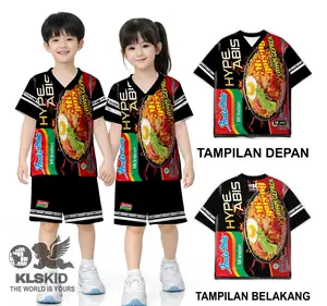Setelan Jersey Anak Lucu Baju Anak Fullprint Usia 1–10 Tahun Oneset Gambar Yupi Burger Indomie Geprek Drink Beng Beng Hello Panda Lucu Nyaman di pakai  KLSKID
